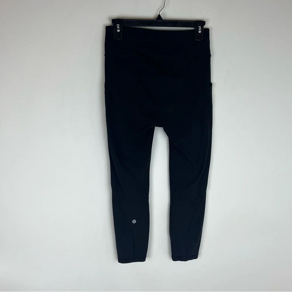 Lululemon Pace Rival Black Crop Leggings Size 6 Excellent Condition